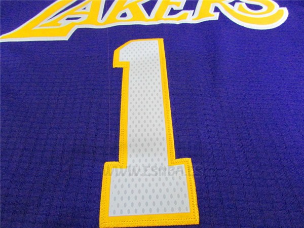 Camiseta Manga Corta Los Angeles Lakers D'Angelo Russell #1 Violeta